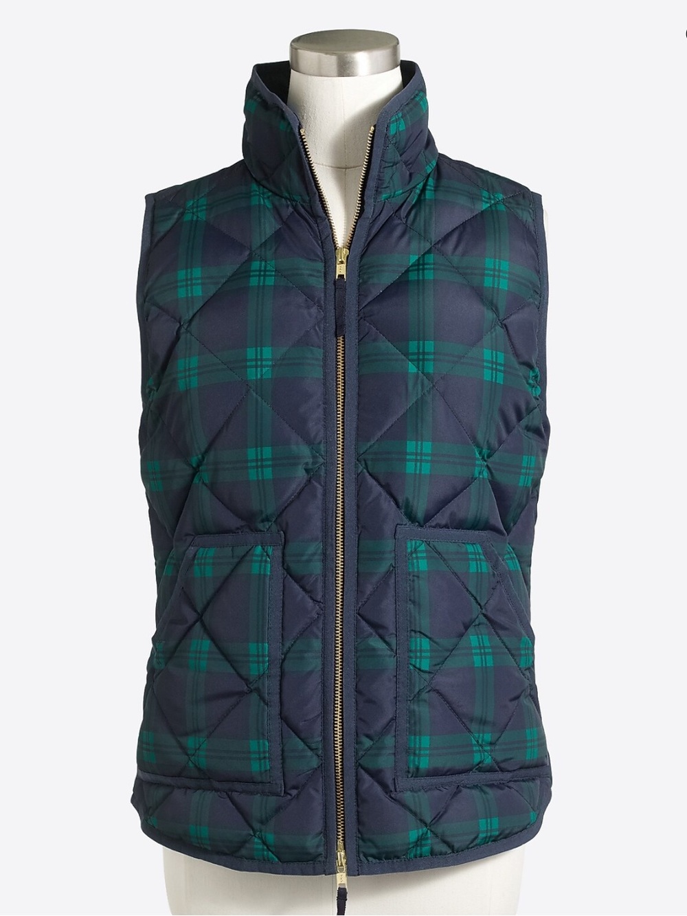 J. Crew Factory Printed Quilted Puffer Vest